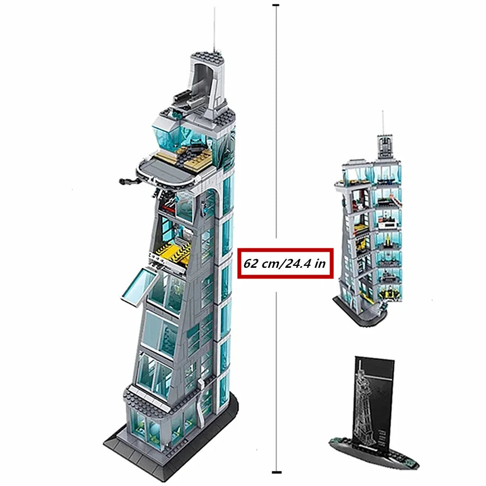 7 Floors MOC Starks Tower IRON-Heroes Tony Armour Hall Model Building Blocks Bricks Gift Toy Gift