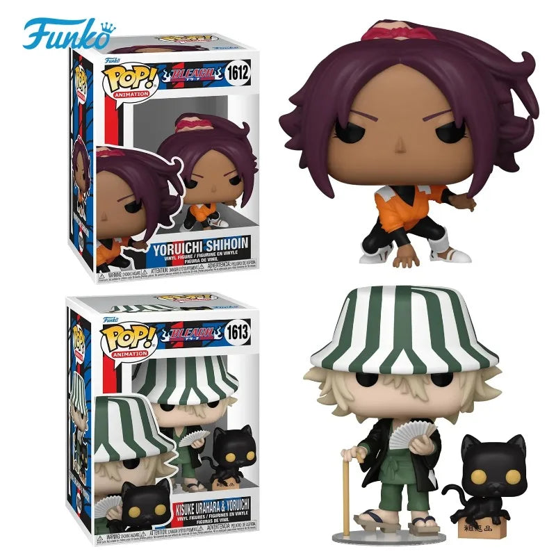 FUNKO POP Animation Bleach Yoruichi Shihoin Kisuke Urahara with Yoruichi Vinyl Figure Collect Toy Table Decoration Adult Gifts