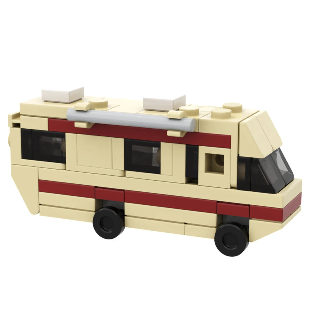 Gobricks MOC Classic Movie Breaking Bad Car Building Blocks Kit Walter White Pinkman Cooking Lab RV Vehicle Model Toys For Gifts