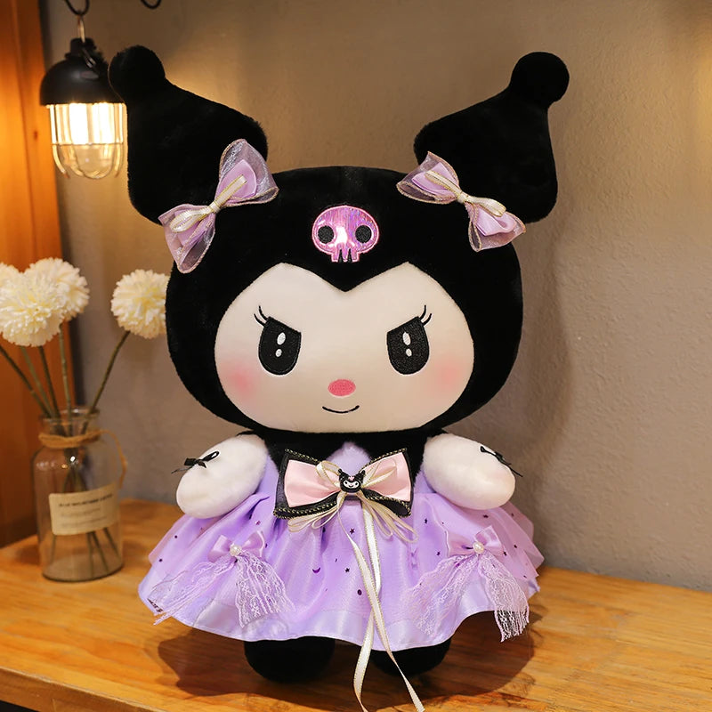 60CM Sanrio Plushies Dolls Cartoon Kuromi Dress Stuffed Big Plush Doll My Melody Plush Toys Pillow Room Deco Kids Birthday Gifts