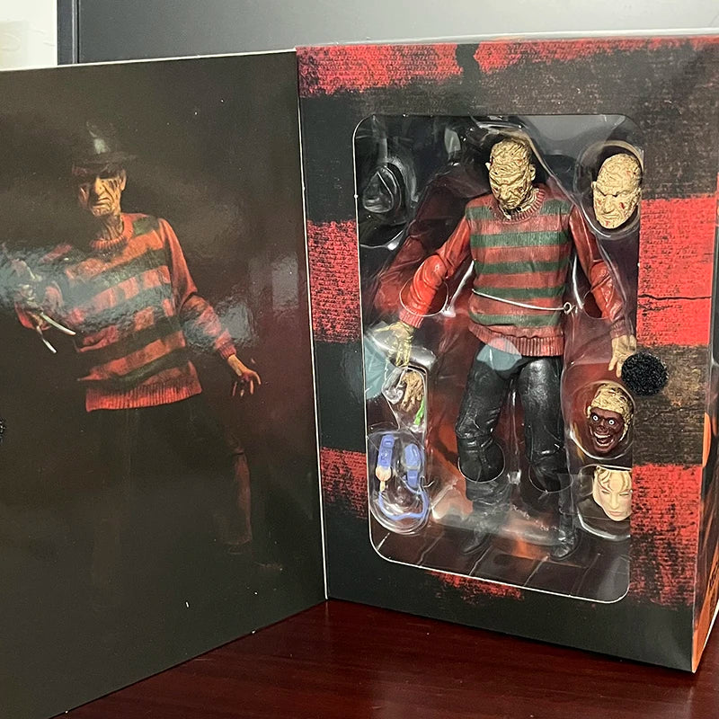 NECA Freddy Krueger Action Figure Trick R Treat Sam Figure Freddy's Revenge Horror Model Toy Halloween Christina Gifts