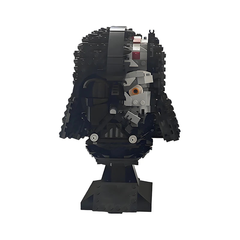 MOC Battle Damaged Vader Helmet Building Blocks Set Star Battles Helmet Collection Model Education Assembly Kids Xmas Gifts Toys