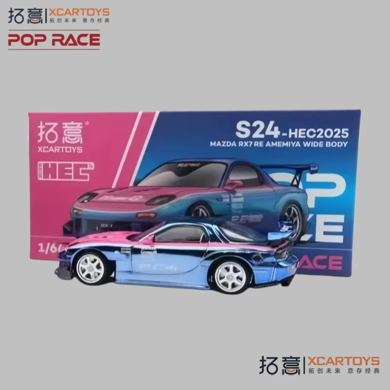 XCARTOYS 1:64 poprace hec North Show Limited Edition 1087x Gao Xuan s13 pandem rx7 Rain Palace Alloy Simulation Car Model