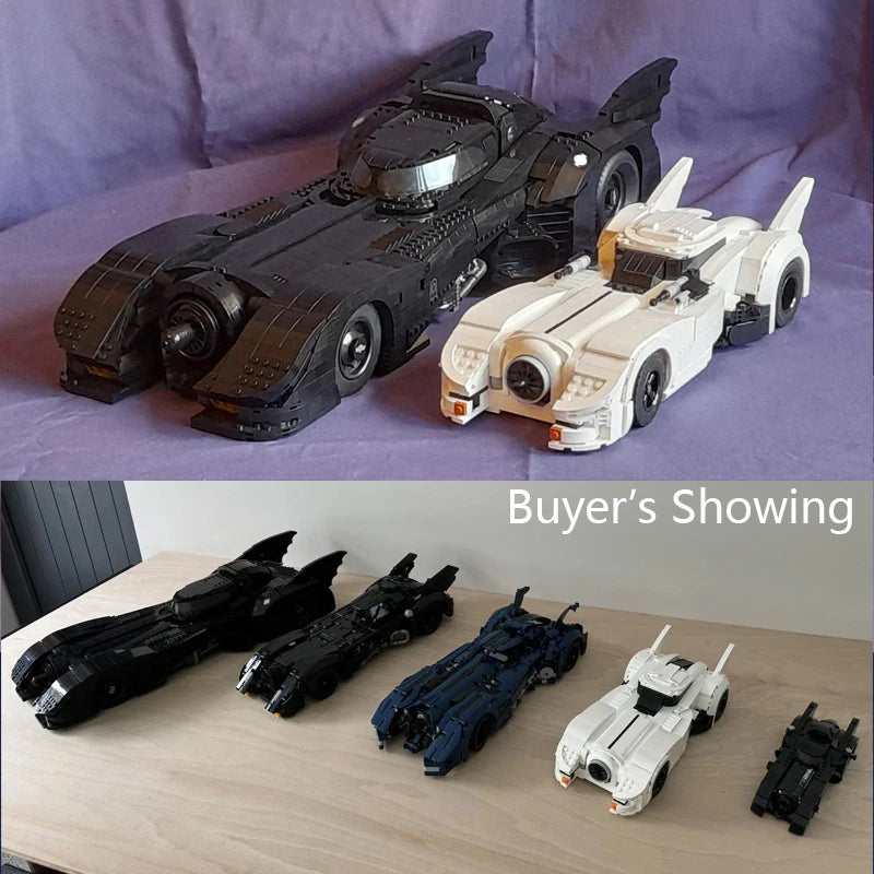 NEW Creative Expert The ICONIC MOC - #BatWhite 1989 Batmobil Cars Modified Building Blocks Bat Cars Model DIY Bricks Toys Gifts