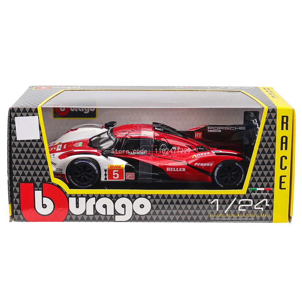 Bburago 1:24 Porsche 963 24 alloy racing car Alloy Luxury Diecast Car Model Toy Collection Gift Multiple styles to choose from