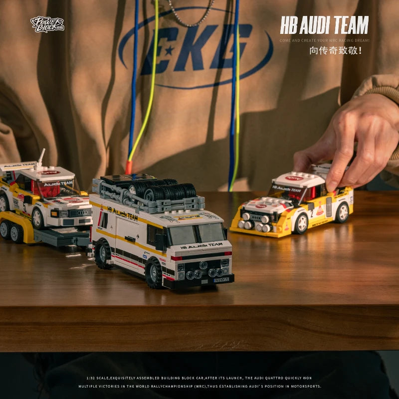 MOC Audi WRC Team 1:32 Building Block Sports Car Model Tech Racing Car Assembling Collection Vehicle Toy Kid Aldult Gift 1362pcs