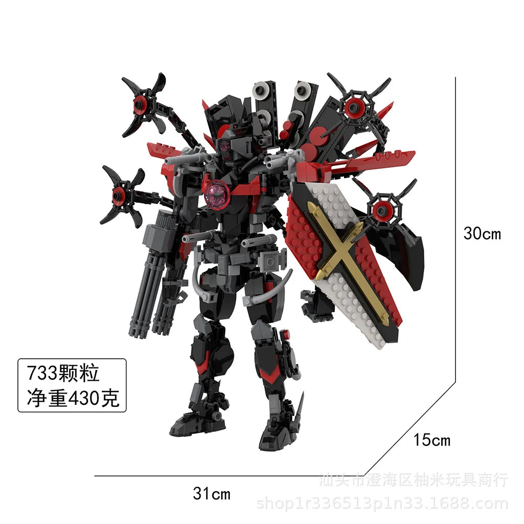 677pcs Skibidi Toilet Man Speakerman TVman Cameraman MOC Building Bricks Figure Models Children's DIY Education Holiday Gift