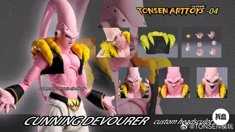 Dragon Ball Anime Action Figures Brinquedos, S.H.Figuarts, SHF, Malevolência Adolescente, Majin Buu, Conjunto De Headsculpt