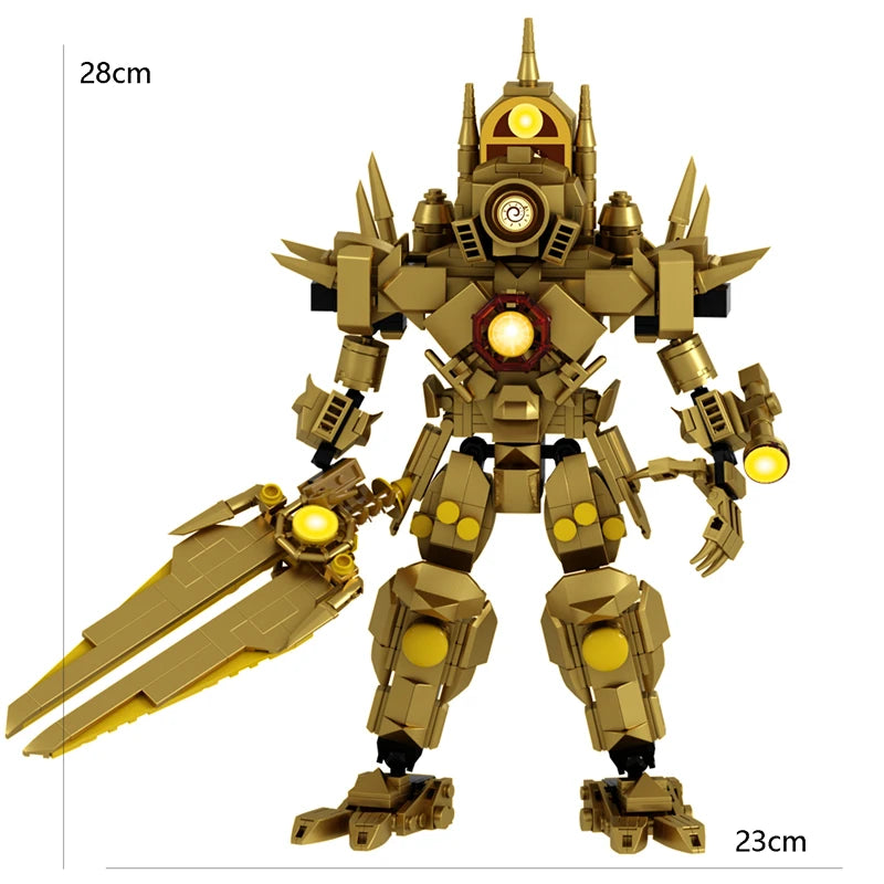 610pcs/set Skibidi Toilet Series MOC Building Blocks 4.0 Updated Golden Titan Clock Man DIY Bricks Toys For Kids Christmas Gifts
