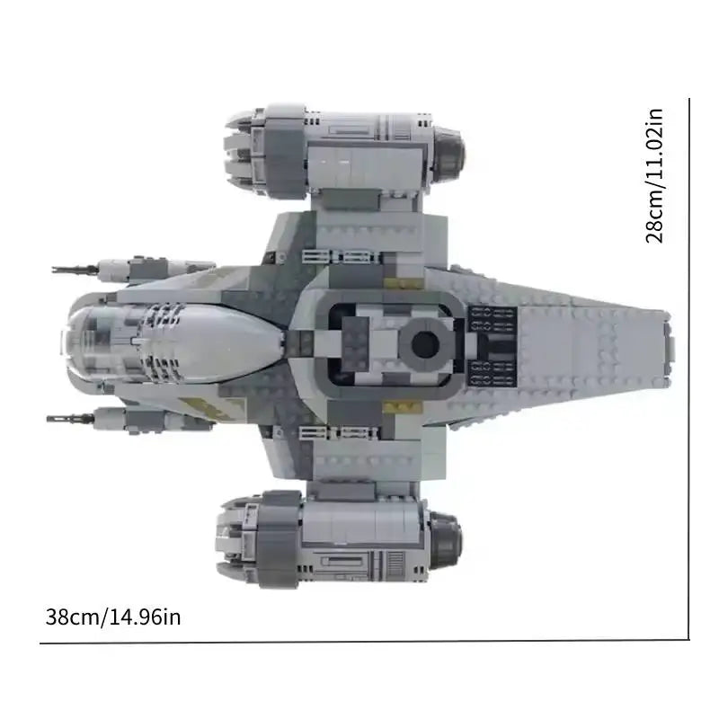 NEW 1023pcs MOC Spacecraft Model Building Blocks Bricks Star Mandalorian Razor Crest Spaceship Kids Birthday Christmas Gifts