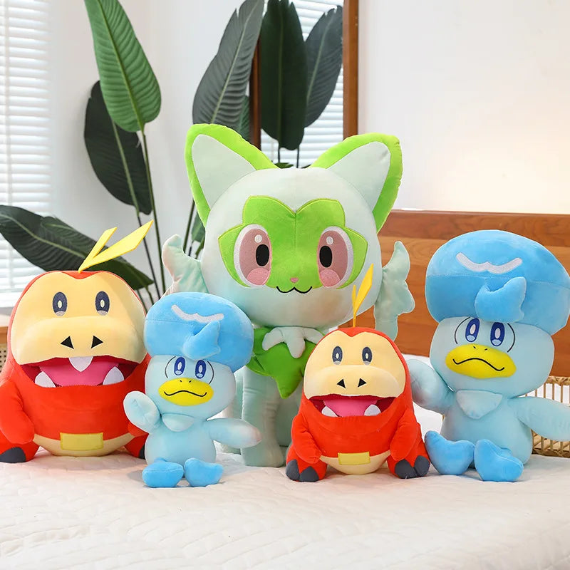 30/60cm Large Sprigatito Quaxly Pokemon Plush Toy Anime Doll Cute Pillow Fuecoco Pokémon Plushie Stuffed Gift for Kids Christmas