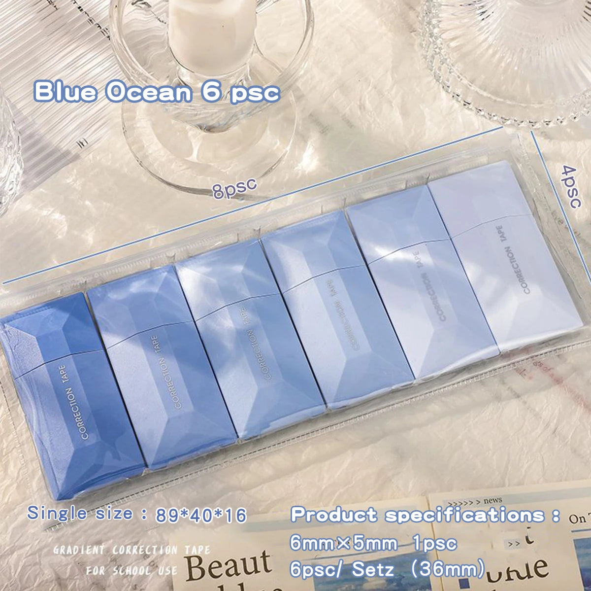 Tapes Supplies Correction Tools Kids 6Pcs School Tape Tipex Study White-out Writing Whiteout Portable Stuff Students