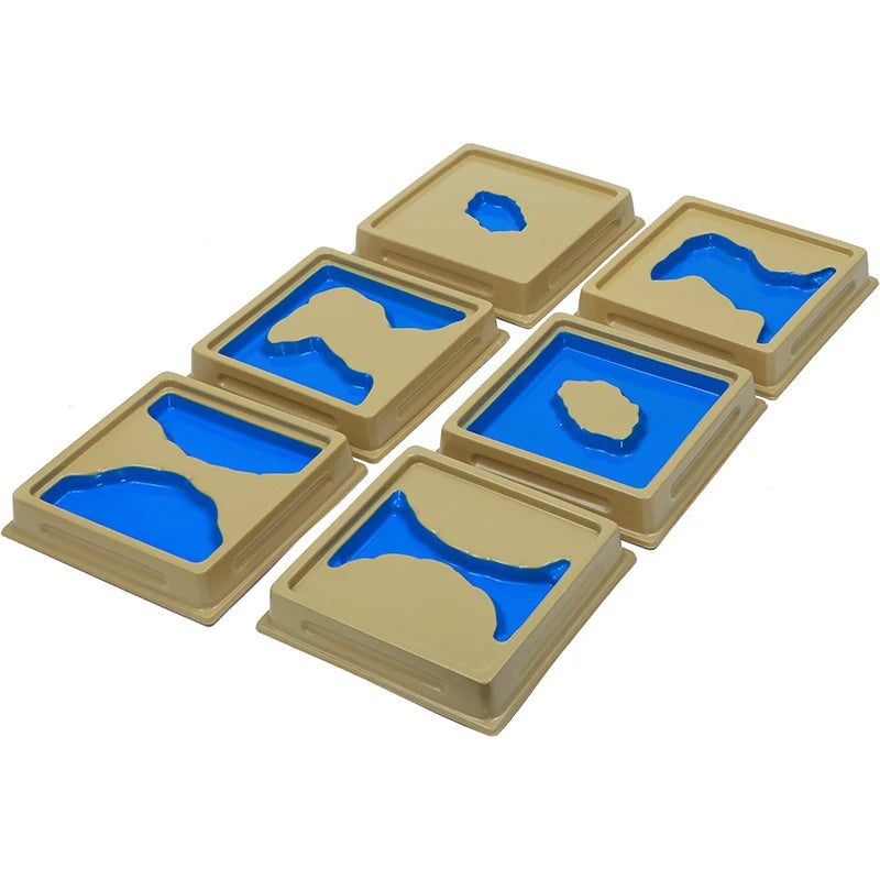 Montessori Geography Materials Land and Water Form Trays  Kids Early Learning Toys Educational Game Hand-eye Coordination