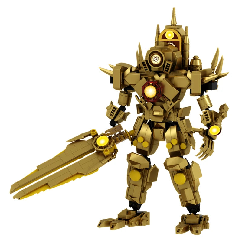 610pcs/set Skibidi Toilet Series MOC Building Blocks 4.0 Updated Golden Titan Clock Man DIY Bricks Toys For Kids Christmas Gifts