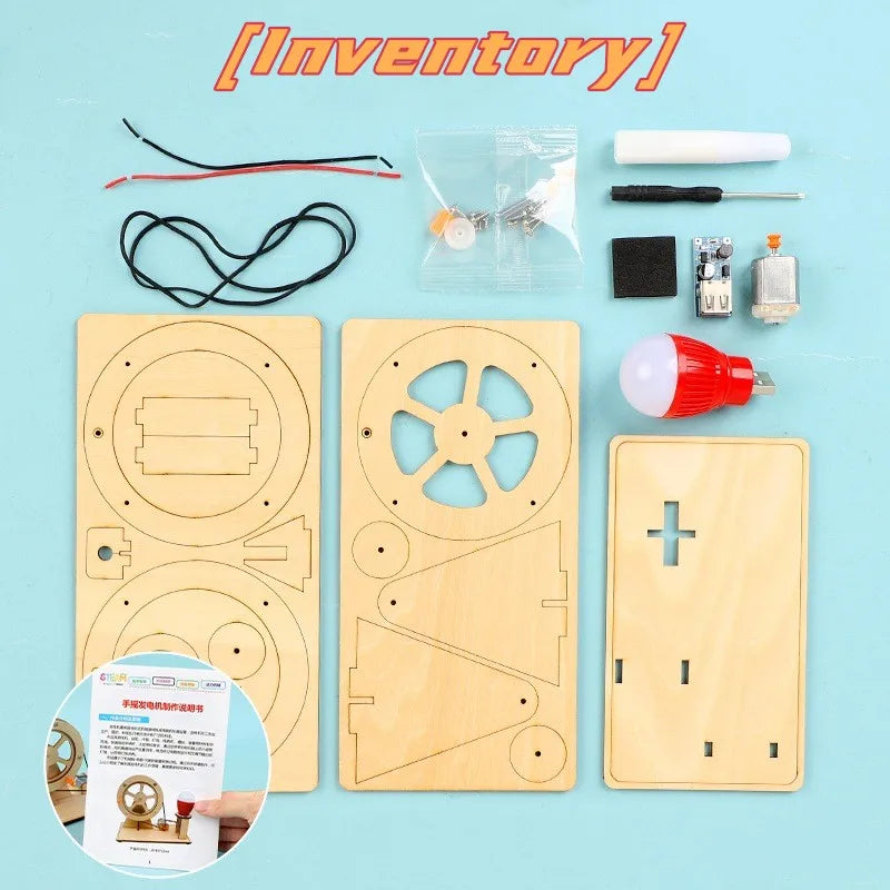 DIY Mini Hand Crank Generator  Intelligence Development  Science Experiment Kit & Education Model Toy For Children Gift Toy