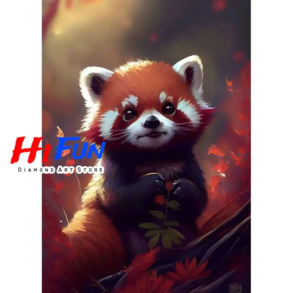 Little Red Panda 5D DIY Diamond Painting Mosaic Embroidery Cross Stitch Picture Rhinestone Handmade Craft Home Decor