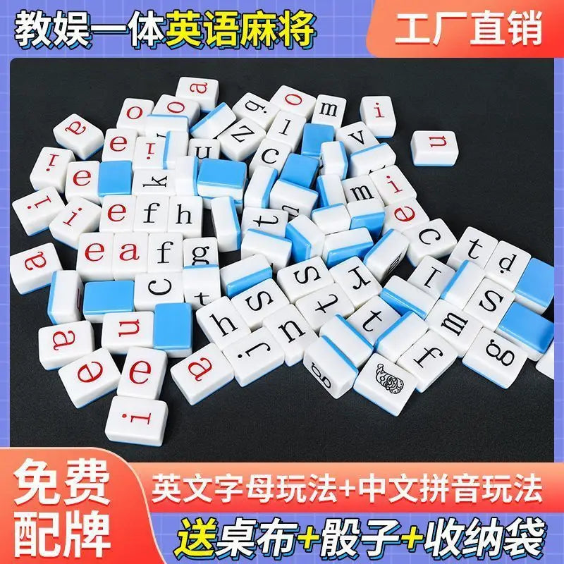 English Alphabet Mahjong Cards Logical Thinking Training Student Toys Montessori Educational Concept Origin China