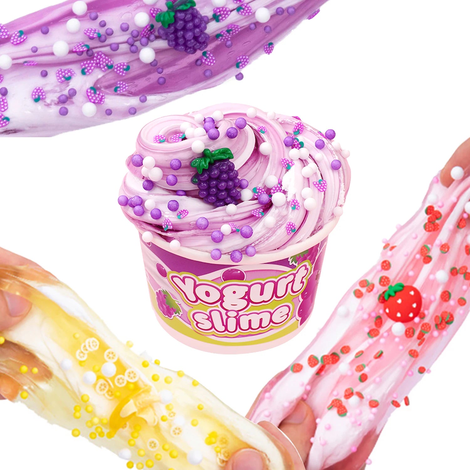 Crystal Mud Slime Cloud Silk Mud, Fruit Flavor and Odor DIY Slow Pressure Handmade Toy, Available in 6 Styles to Choose from