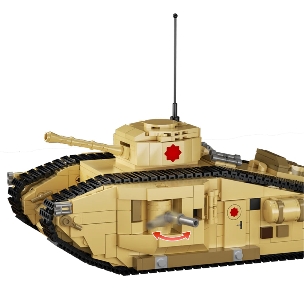 MOC Indiana Jones The Last Crusade Military Tank Building Blocks Adventure Movies Military Tank Model Bricks Toys Birthday Gifts