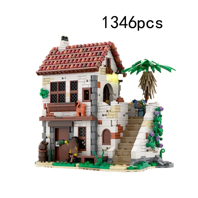 Spot quick delivery MOC-124328 124309 124049 Pirate Castle small particle assembly building block model toy