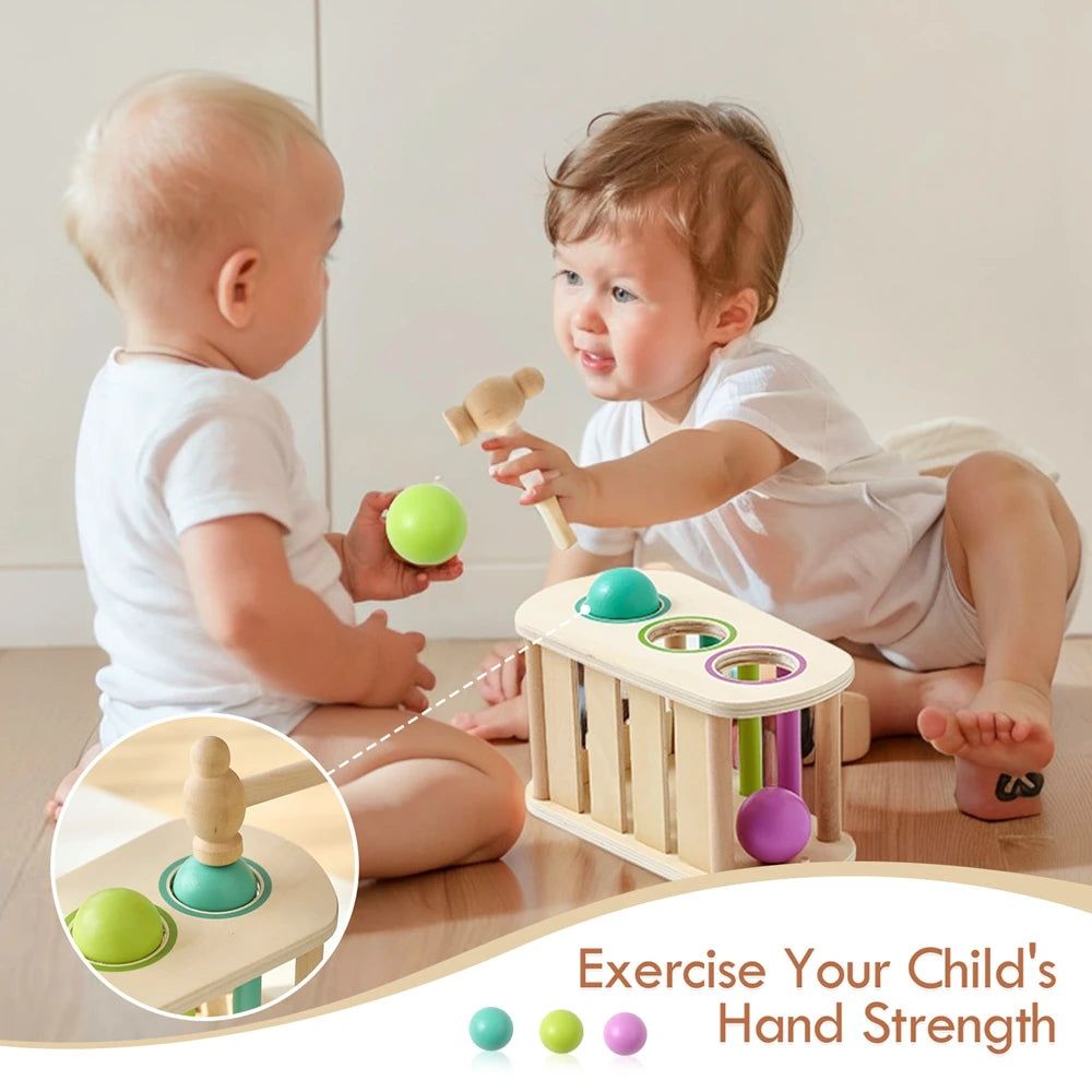 Montessori Toys 1-3 Year Baby Wooden Percussion Instrument Hand Coordination Play Early Sensory Touch Education Toys Kid Gift