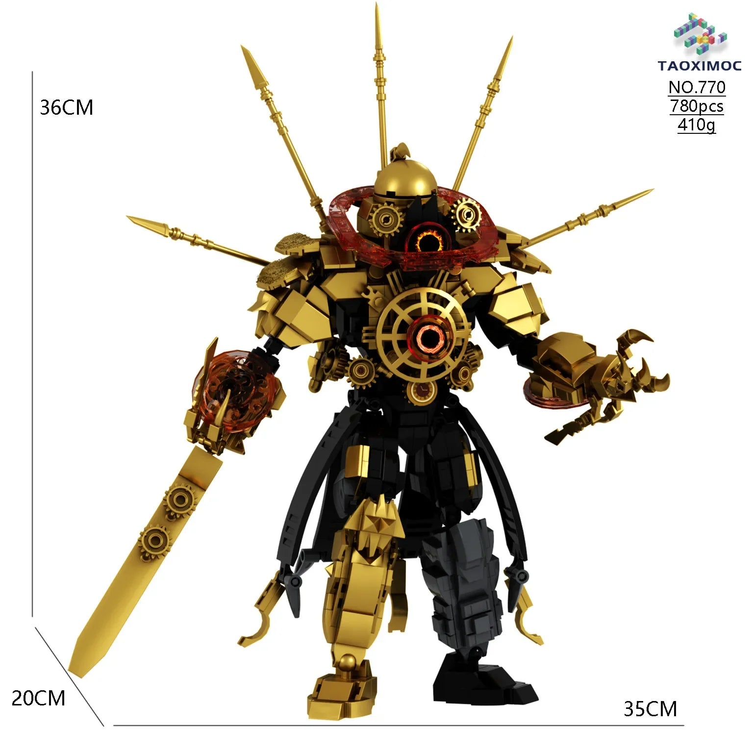 Skibidi Toilet Man Titan Gold Clock Man With Sword Building Blocks Set Action Figure Titanic Series Bricks Model Toys Boys Gift