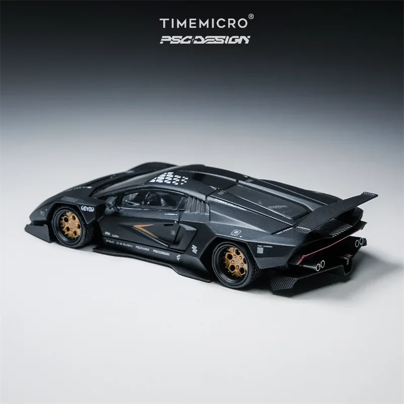 Time Micro / PSC DESIGN 1:64 PSC-Countach Matte Black Cars Model Collection Miniature