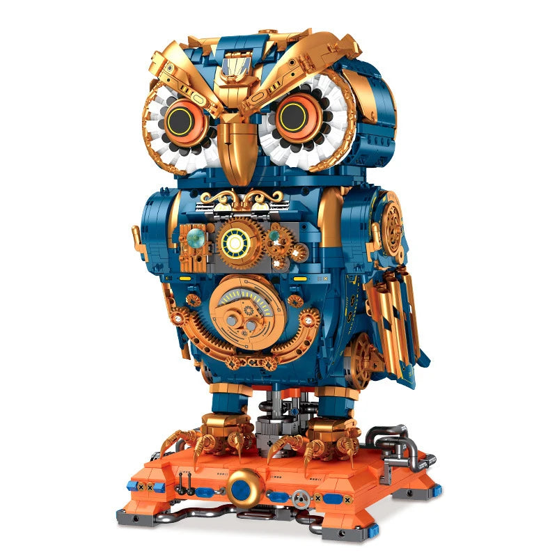 MOC Mechanical Steampunk Owl Robot Birds Building Block Set Magic Animal Mecha Toys For Children Birthday Holiday Special Gifts