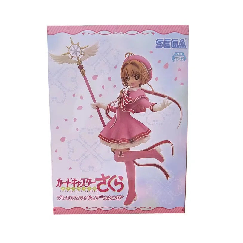 Original Sega Action Figure Cardcaptor Sakura Kinomoto Sakura Kawaii 22cm Pvc Anime Figure Collection Model Room Decor Gift