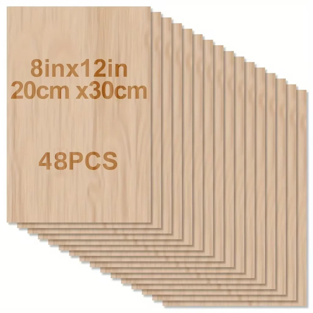 4/8/12/24/48 pieces of wood for crafts 20*30cm 2mm thick plywood surface smooth square board building model