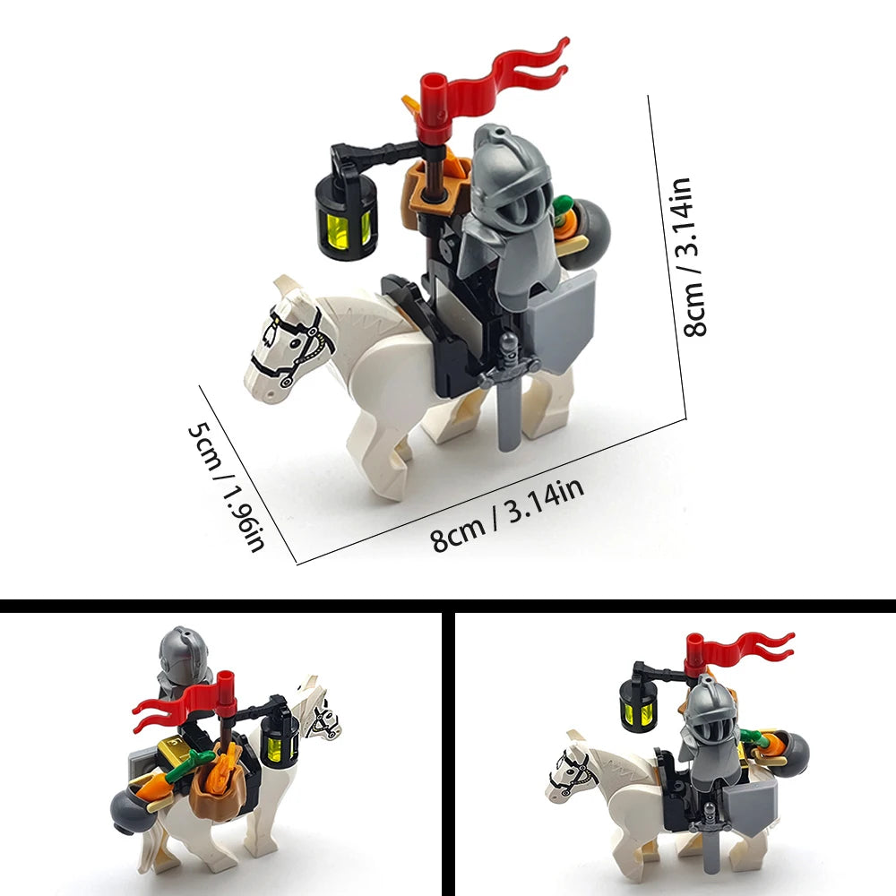 Creative Moc Medieval Military Carriage Model Western Carriage Transport Horse Building Blocks DIY Assembly Toy Birthday Gift