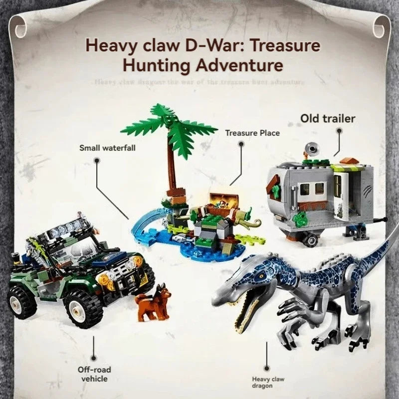 Compatible Jurassiced Dinosaur Series Baryonyx Face-Off:The Treasure Hunt Building Blocks Model Fit MOC Set Toys For Kids Gifts