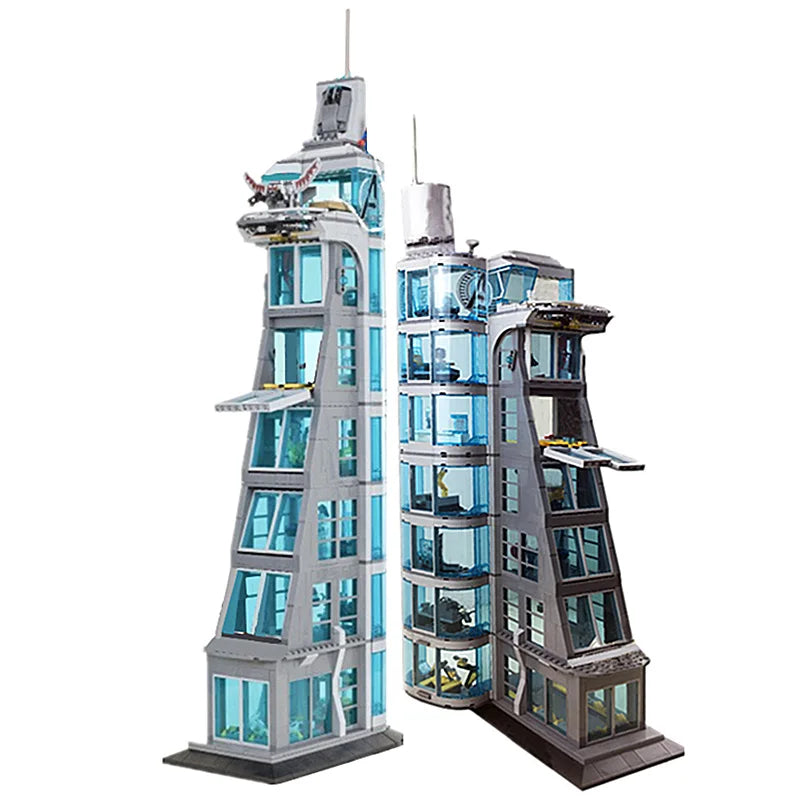 7 Floors MOC Starks Tower IRON-Heroes Tony Armour Hall Model Building Blocks Bricks Gift Toy Gift