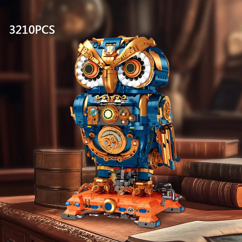 MOC Mechanical Steampunk Owl Robot Birds Building Block Set Magic Animal Mecha Toys For Children Birthday Holiday Special Gifts