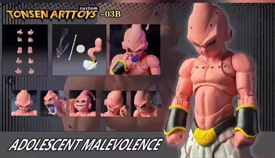 Tonsenarttoys Dragon Ball S.H.Figuarts SHF Adolescent Malevolence Majin Buu Boo Kid Anime Action Figures Tonsen Arttoys Toys