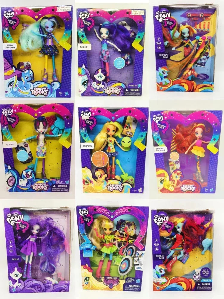 Original Genuine Hasbro My Little Pony Equestria Girls Collection Anime Figures Sunny Flare Sour Sweet Applejack Toy for Gift