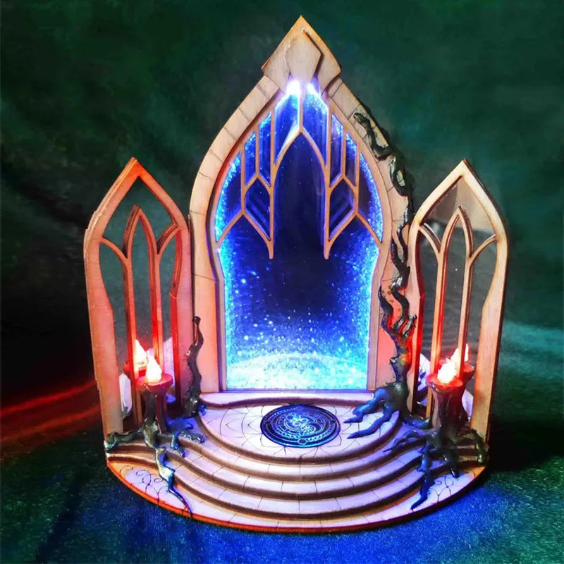 3d Diy Stargate Bookends Table Ornaments Portal Bookends Led Lighted Two-Way Galaxy Door Creative Funny Bookend Birthday Gifts
