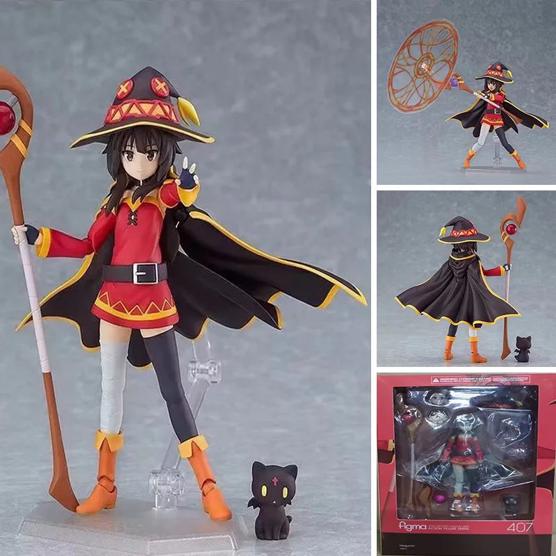 Figma 407 Figure KonoSuba God's Blessing on This Wonderful World Anime Figure Megumin Figures Cute Statue Collectible Model Toys