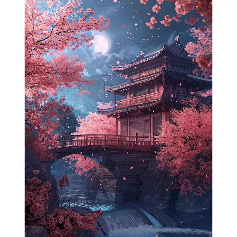 GATYZTORY Diy Paint By Numbers For Adults Kits Acrylic Paint Night Landscape On Canvas Numbers Painting For Home Decors