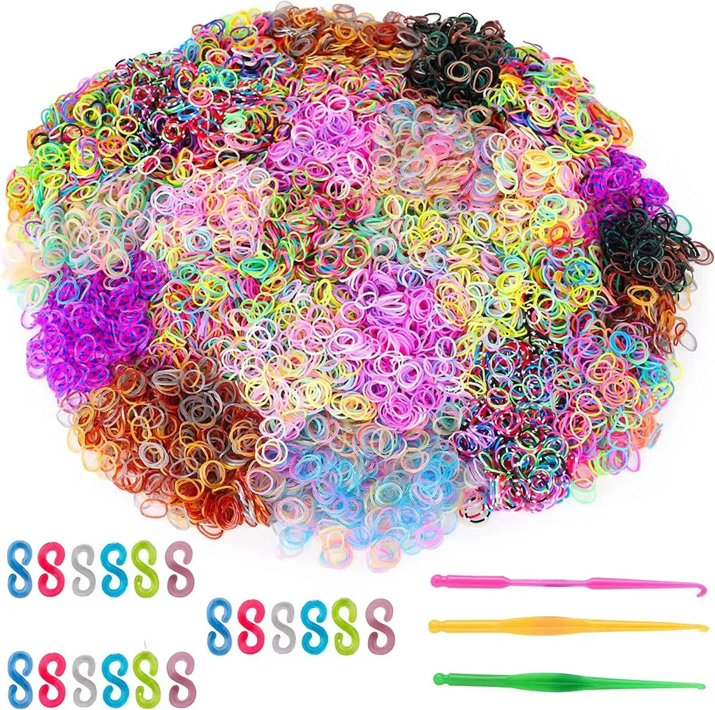 600pcs Loom Rubber Band Bracelet Making Kit with Tools Crochet Hooks for Jewelry Making Kids Bracelet Weaving DIY Crafting Tools