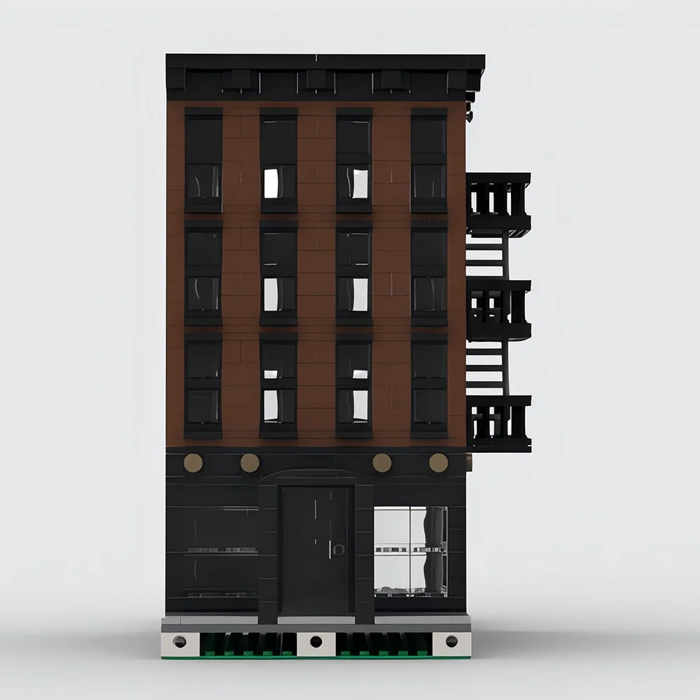 Street View Model MOC Building Bricks New York Apartment House Modular Technology Gifts Holiday Assemble Children Toys Suit