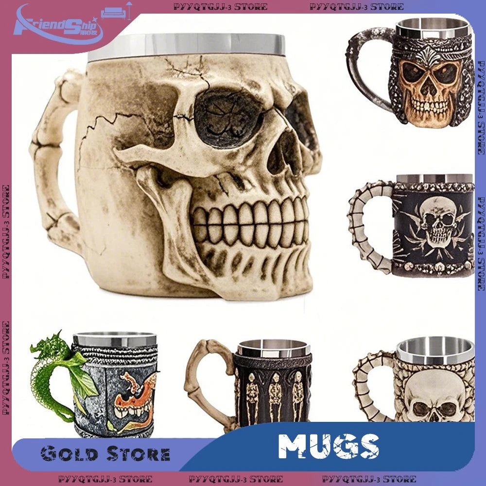 Coffee Cups Stainless Steel Viking Water Bottle Coffee Mug Large Capacity Insulated Mugs Bar Beer Mug Wine aza de café Drinkware