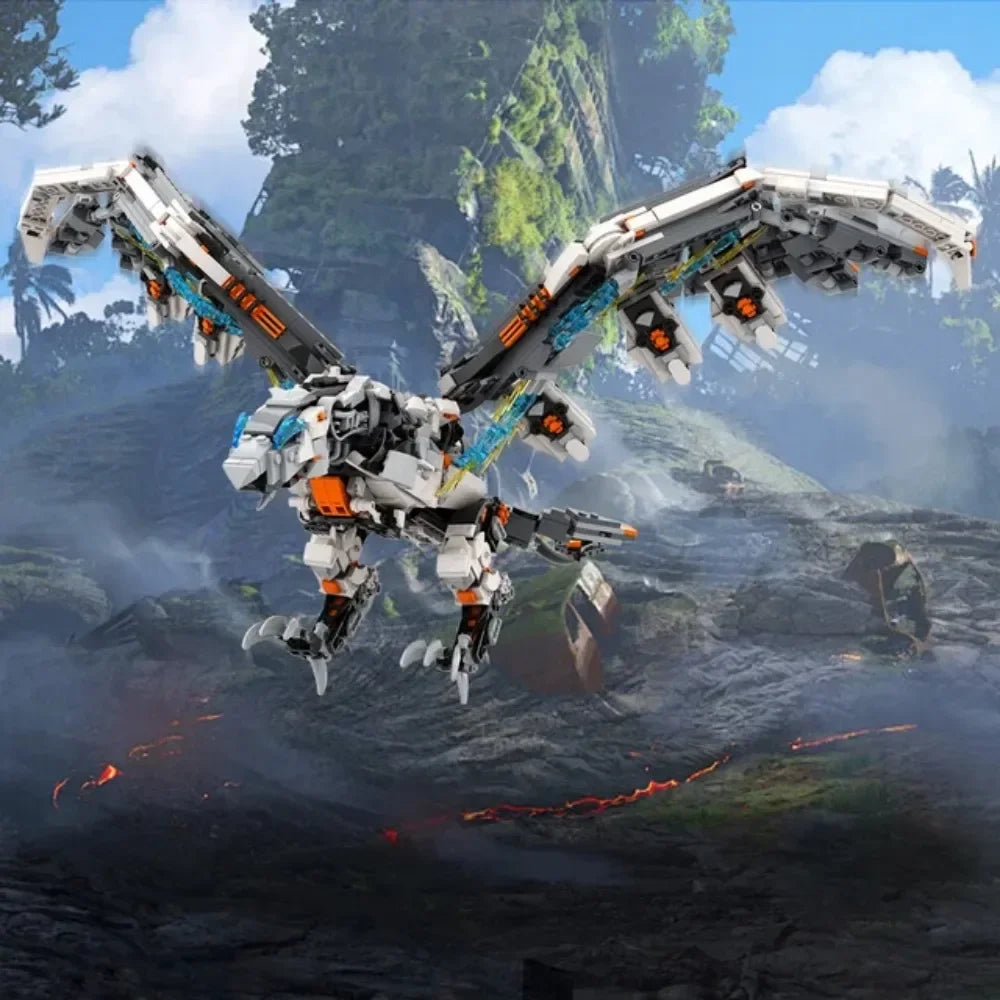 MOC Horizons Zero West Storm Bird Slaughterspine Building Blocks Mechanical Dawned Dinosaur Monster Bricks DIY Toy Birthday Gift