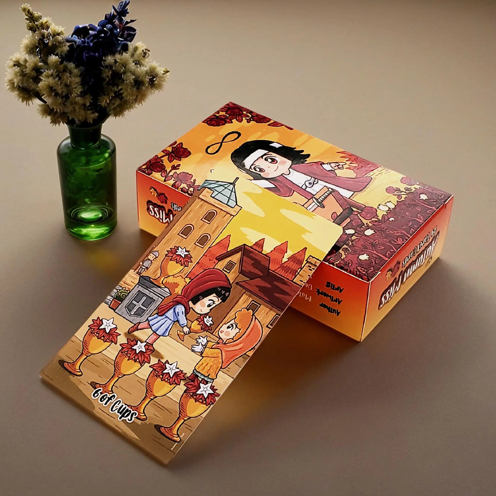 Autumn Girl Tarot，Comes with instruction manual，Large Size12X7，Japanese Style，High-Quality Cardstock Tarot Cards，Suitable for pe