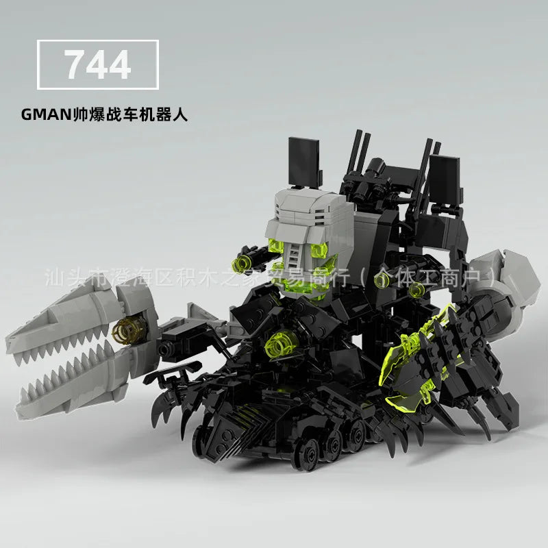604Pcs MOC Skibidi Toilet Toilet Explosive Chariot giant Gman Scientists Camera Speaker Brick Toys halloween Gift for Kid