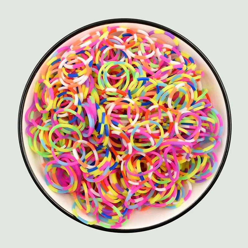 Creative Colorful Loom Bands Set Rainbow Bracelet Making Kit DIY Rubber Band Woven Bracelets Craft Toys For Girls Birthday Gifts
