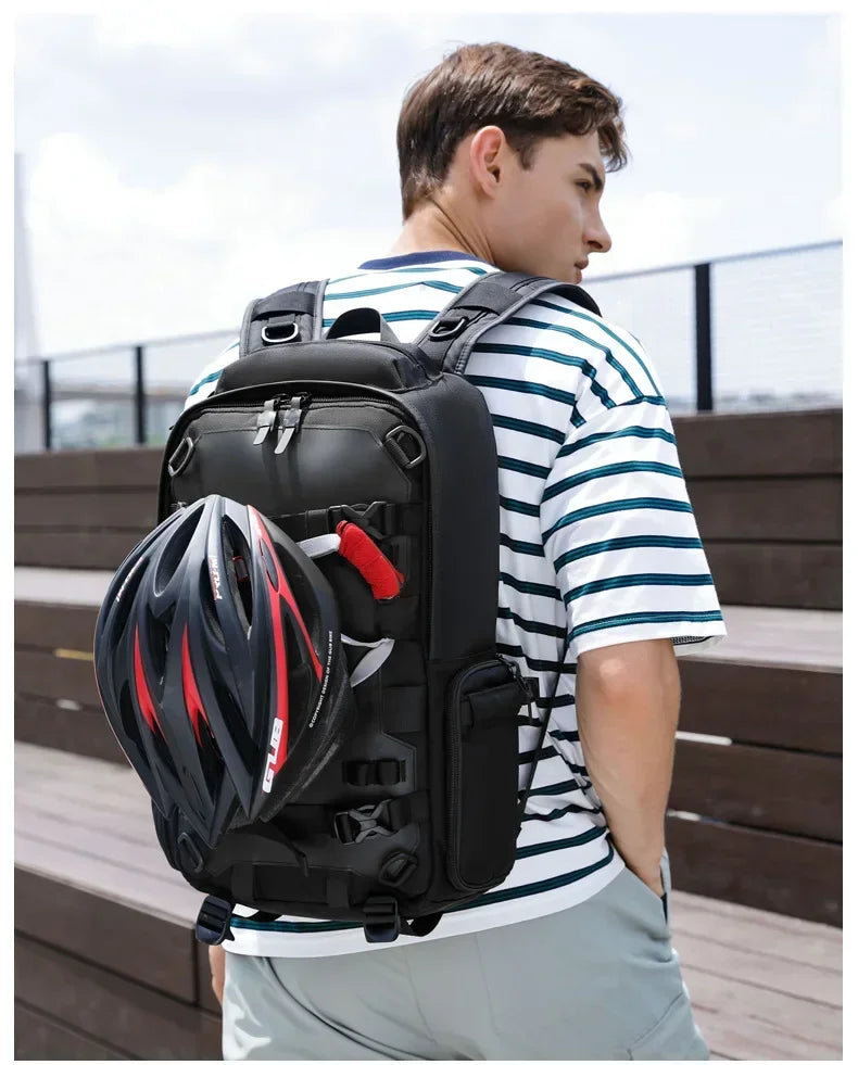 OZUKO 17.3 inch Helmet Backpack  shoulder Men  Travel Backpack Outdoor Waterproof Rider Cycling Sports Motorcycle