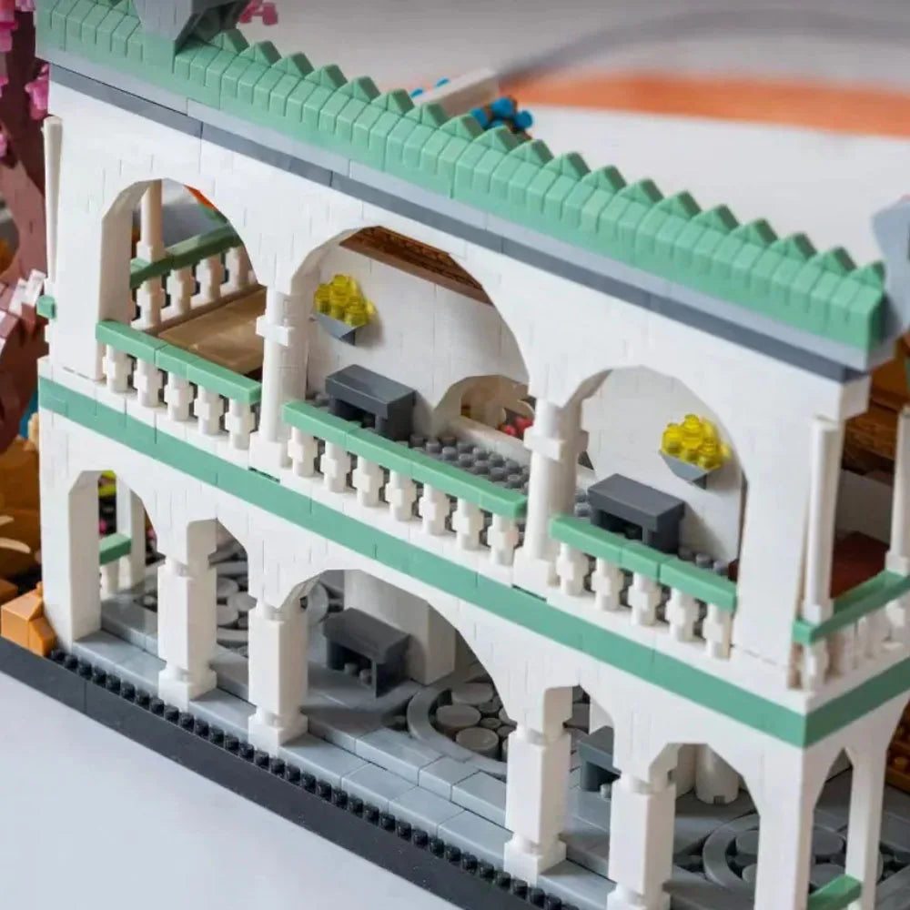 MOC Creative Street View Micro Diamond Block Icons Movie Lorded Rings Building Blocks Brick Rivendell Castle Street View Toys