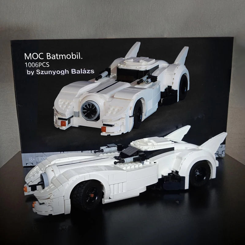 NEW Creative Expert The ICONIC MOC - #BatWhite 1989 Batmobil Cars Modified Building Blocks Bat Cars Model DIY Bricks Toys Gifts