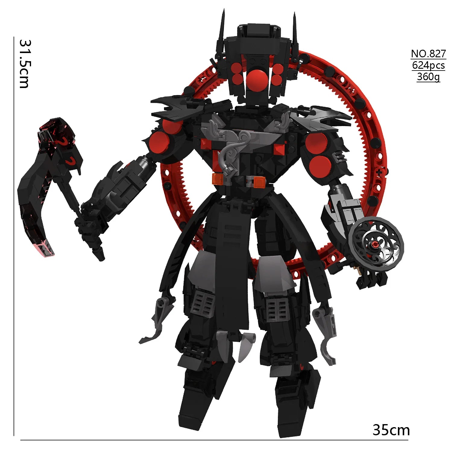 Creative Upgrade Beast Skibidi Toilet Building Blocks Set Sickle of Death Man TV Monitor Model DIY Bricks Toys For Boy Xmas Gift